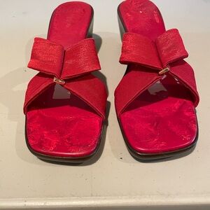 Italian Shoemakers Red Wedge Sandals